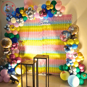 Rainbow Luxe Baby Shower Balloon Backdrop