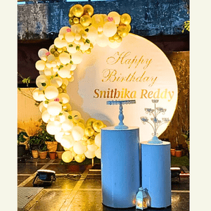 Elegant White & Gold Birthday Decoration Kit