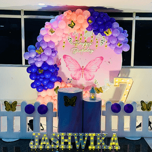 Butterfly Princess 7th Birthday Decoration Kit