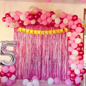 Pink Shimmer 5th Birthday Decoration Kit