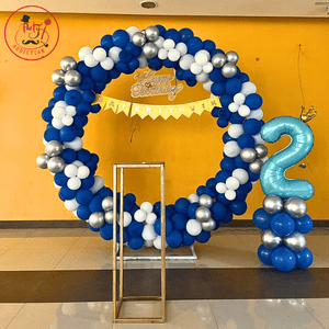 Royal Blue Ring Birthday Balloon Backdrop Decoration