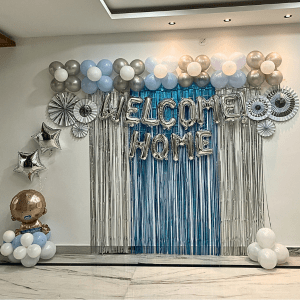 Elegant Welcome Home Balloon Backdrop Decoration