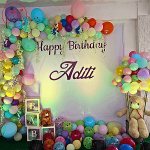 Colorful Pastel Birthday Balloon Backdrop
