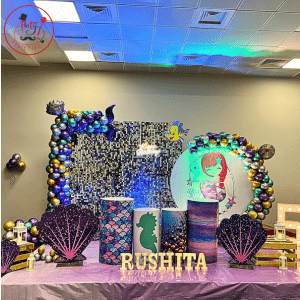 Magical Mermaid Theme Birthday Backdrop Decoration