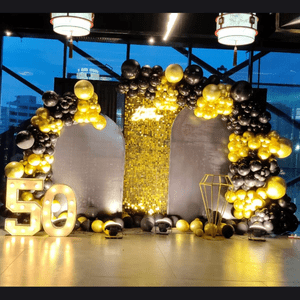 Black & Gold 50th Birthday Decoration Kit