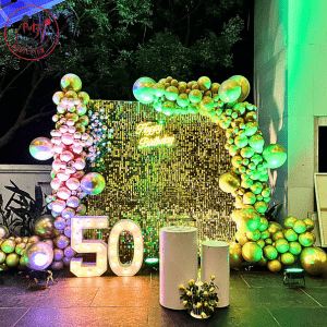 Golden Jubilee Luxury Birthday Backdrop Decoration