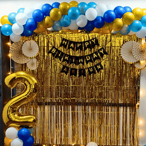 Royal Blue & Gold 2nd Birthday Decoration Kit
