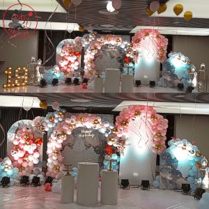 Floral Pink Luxury Birthday Backdrop