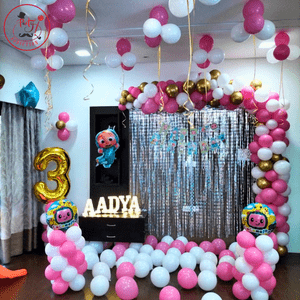 Cocomelon Theme 3rd Birthday Luxury Balloon Decoration Setup