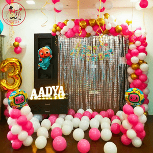 Cocomelon Theme 3rd Birthday Balloon Decoration Setup