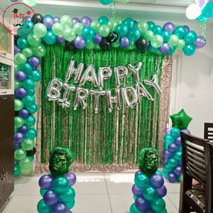 Hulk Avengers Theme Birthday Balloon Decoration Setup