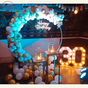 Luxury 30th Birthday Balloon Ring Decoration Setup