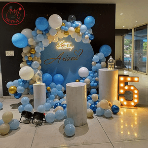 Luxury Blue Theme 5th Birthday Decoration Setup