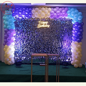 Luxury Lavender & Blue Sequin Birthday Decoration Setup
