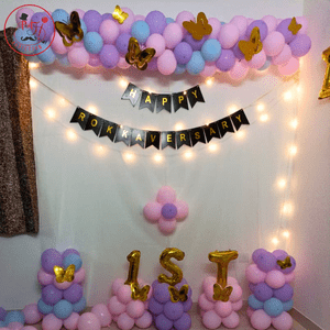 Pastel Butterfly 1st Anniversary Decoration Setup