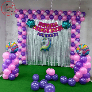 Unicorn Theme Birthday Balloon Backdrop Decoration Kit