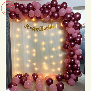 Rose Gold & Blush Pink Birthday Balloon Backdrop Decoration Kit