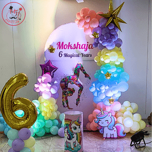 Magical Unicorn Theme 6th Birthday Decoration Setup