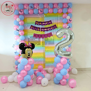 Minnie Mouse 2nd Birthday Balloon Decoration Setup