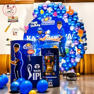 Mumbai Indians IPL Theme Birthday Decoration Setup
