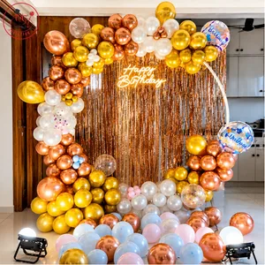 Elegant Gold & Rose Gold Birthday Balloon Decoration