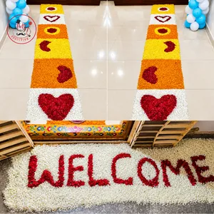 Welcome Floral Rangoli Entrance Decoration