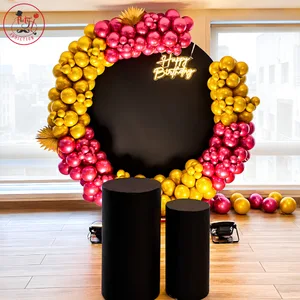 Midnight Bloom – Circular Birthday Backdrop Decoration