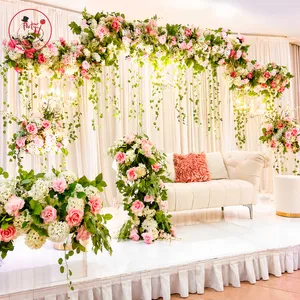 Elegant Pink & White Floral Wedding Stage Decoration