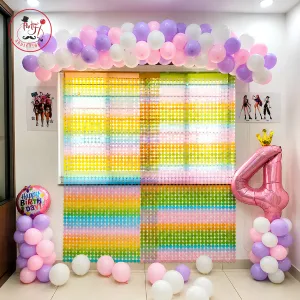 Elegant Birthday Decoration – Colorful Balloon Arch with Number Decor