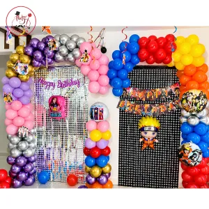 Anime Theme Birthday Decoration – Fun Character Party Backdrop