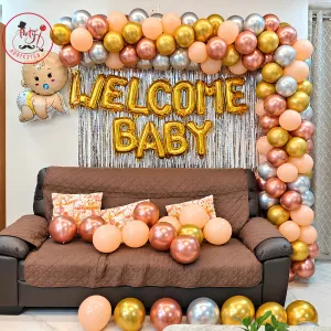 Welcome Baby Balloon Arch Decoration with Foil Letters