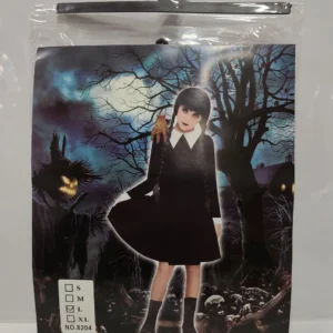 Kids Gothic Halloween Costume Dress – Black Creepy Doll Fancy Dress Outfit